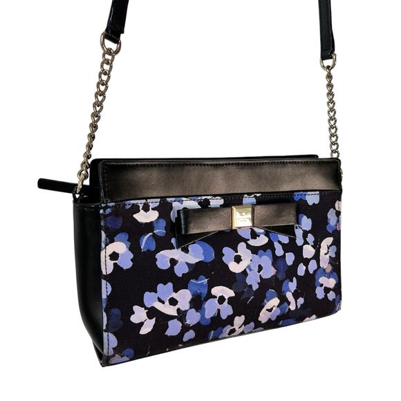 Kate Spade Crossbody Bag Blue White Floral Print Summer Designer‎ Shoulder Purse - Picture 10 of 16